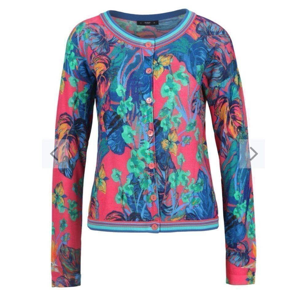IVKO Printed Cardigan Jungle Motif Pink Size S/M